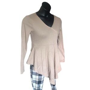 NEW Waffle Knit Peplum Top for Women
